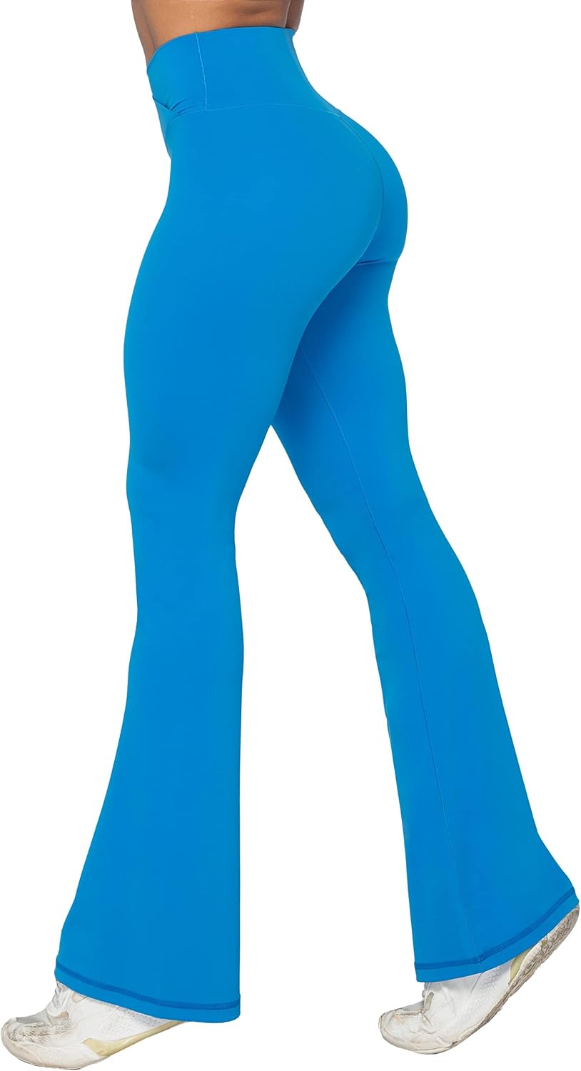 Sunzel Flare Leggings for Women, Crossover Yoga Pants with Tummy Control