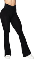 Sunzel Flare Leggings for Women, Crossover Yoga Pants with Tummy Control