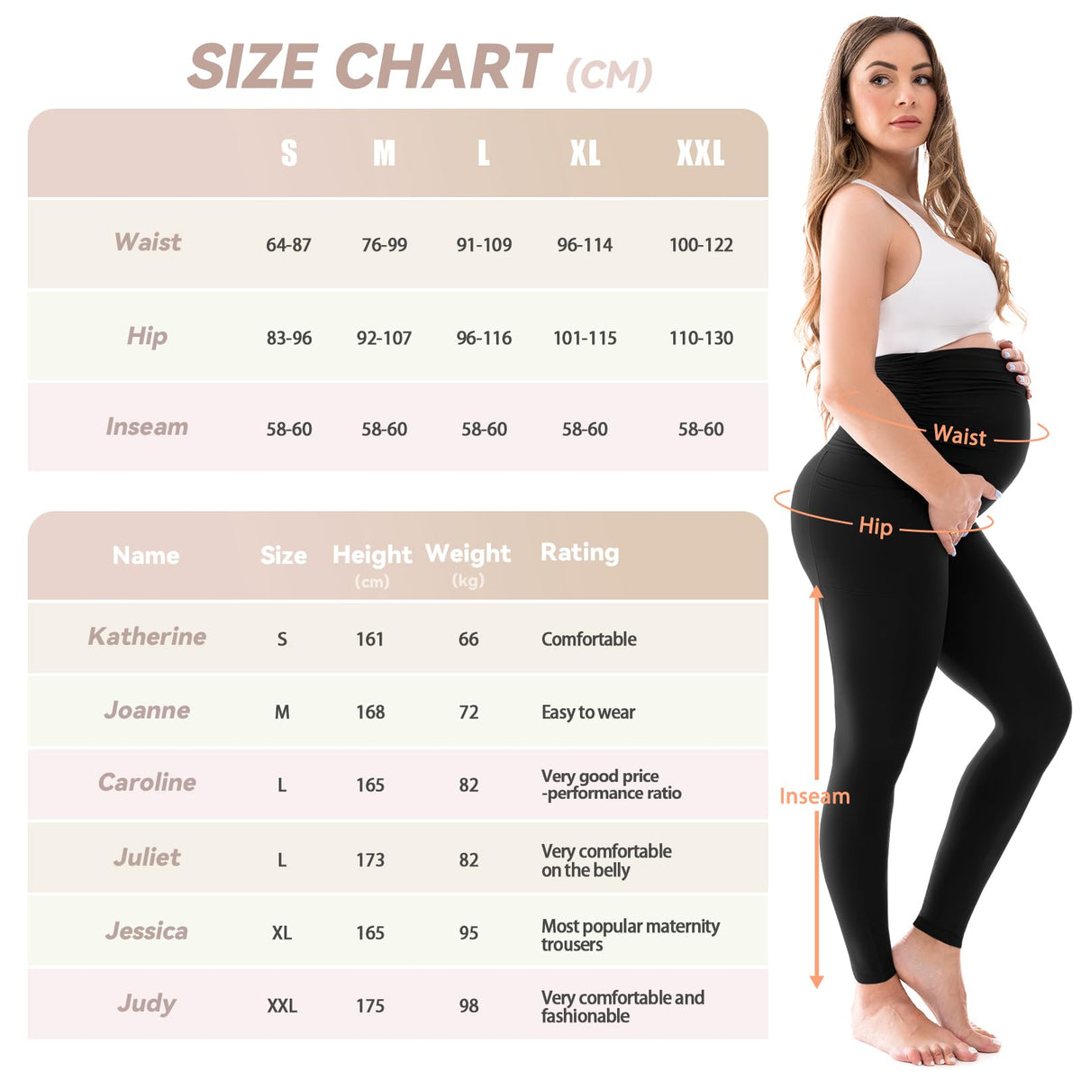 Walifrey Maternity Leggings with Pockets Over the Belly