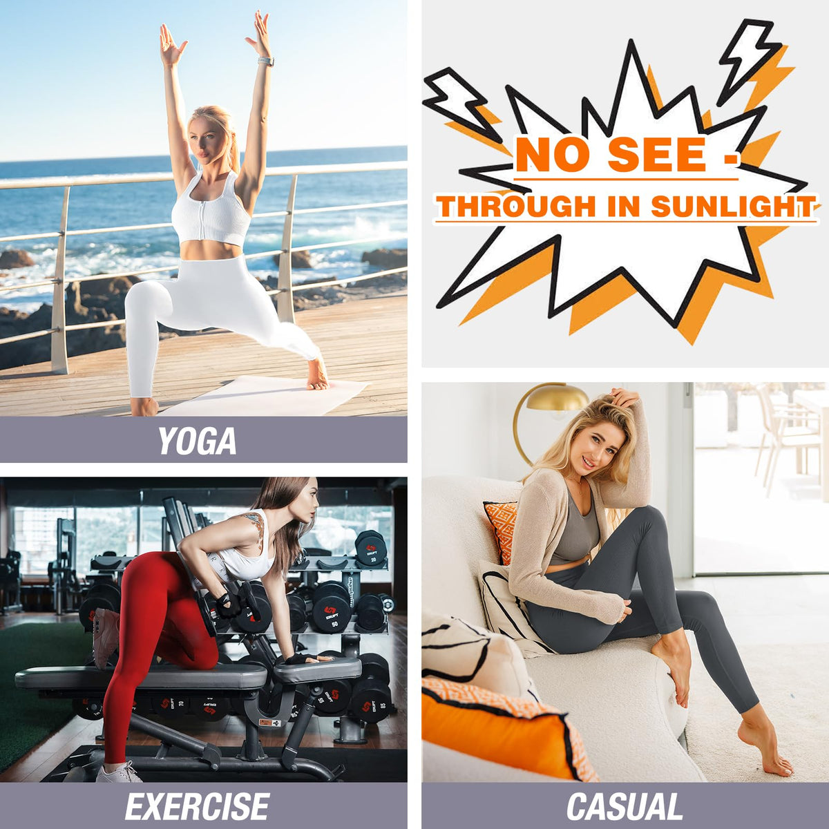 High Waisted Leggings for Women, Full Length & Capri Pants