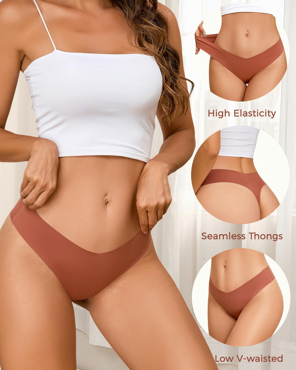 Take Talk Underwear Womens 9 Pack Seamless Thongs No Show Workout Panties