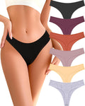 READY TO LOVE Cotton Underwear Women 6 Pack Sexy Breathable Thongs Panties