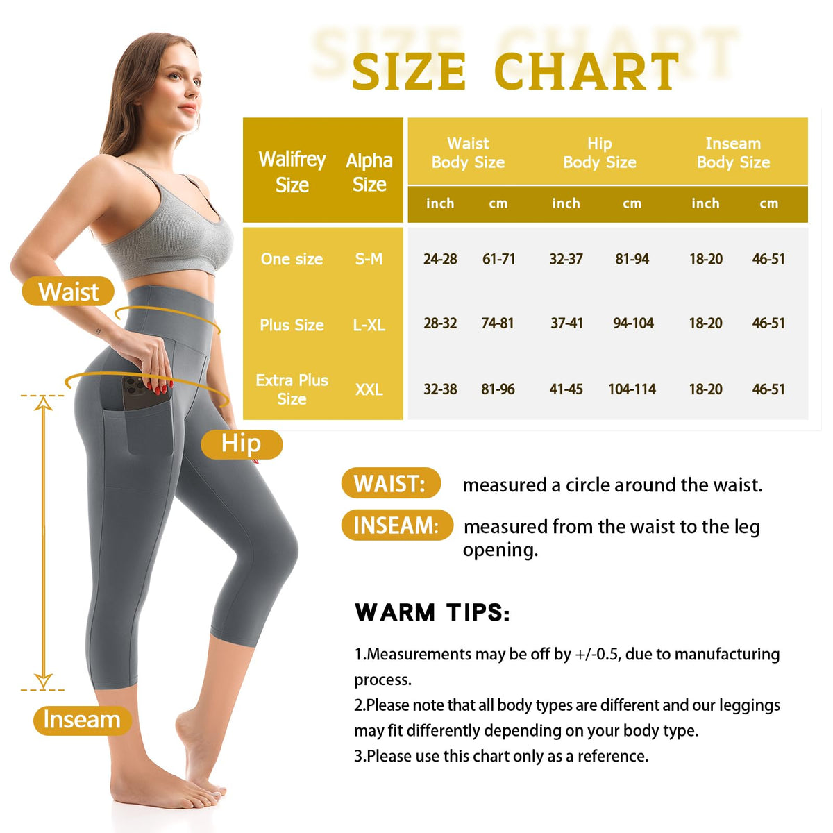 Walifrey Leggings with Pockets for Women