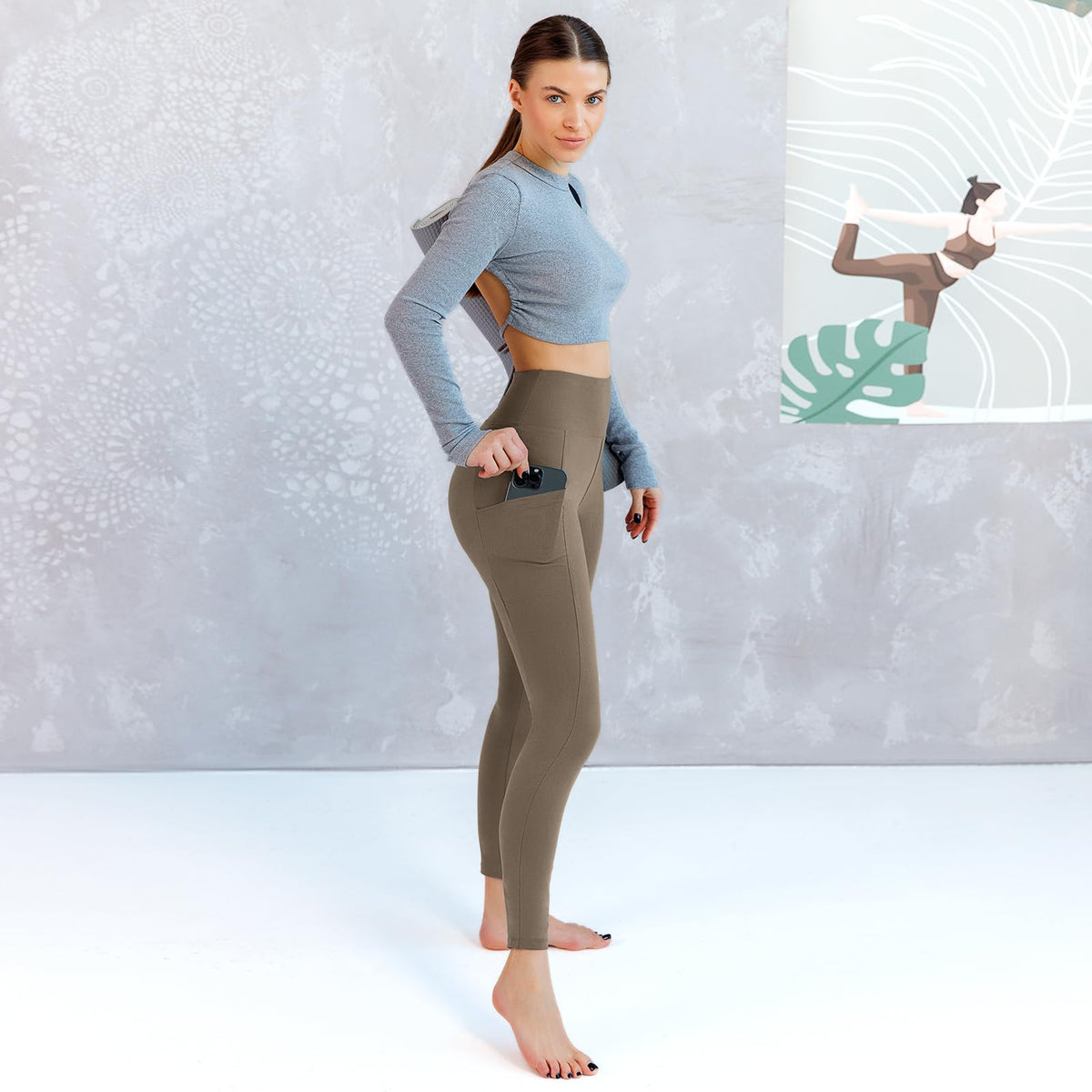 Walifrey Leggings with Pockets for Women