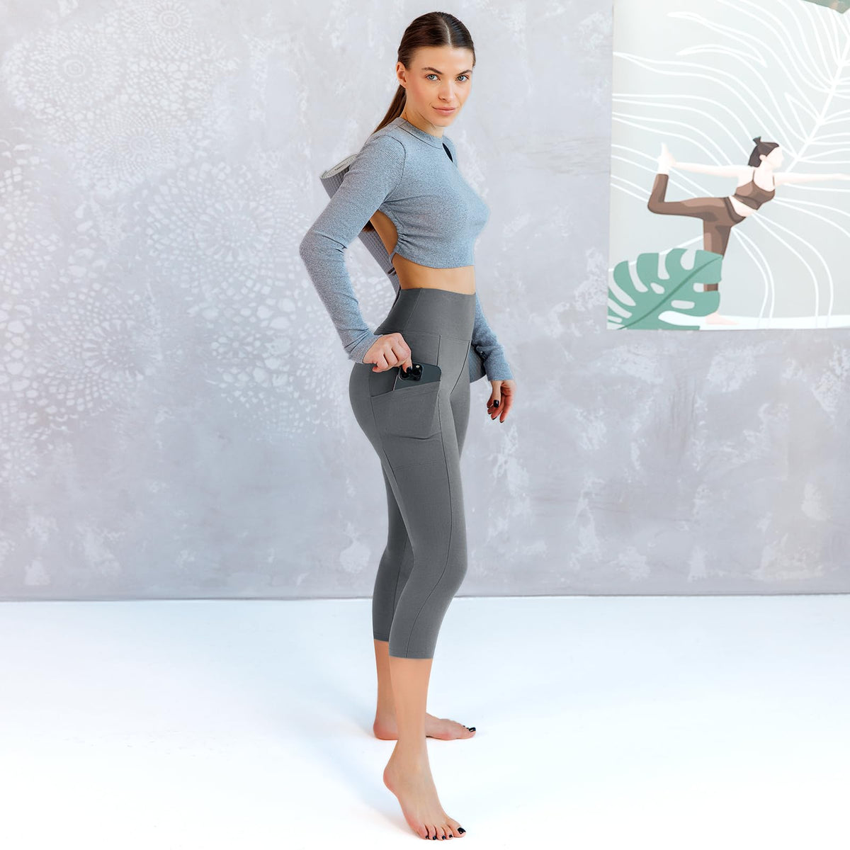 Walifrey Leggings with Pockets for Women