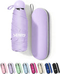 Seniny Mini Travel Umbrella with Case, Compact Pocket Size UV Sun & Rain