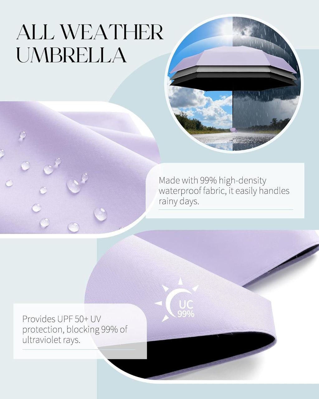 Seniny Mini Travel Umbrella with Case, Compact Pocket Size UV Sun & Rain