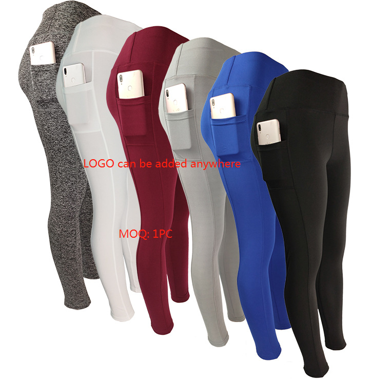2021 Solid Color Piece Leggings China Manufacturers Pocket Dropshipping Legging for Woman