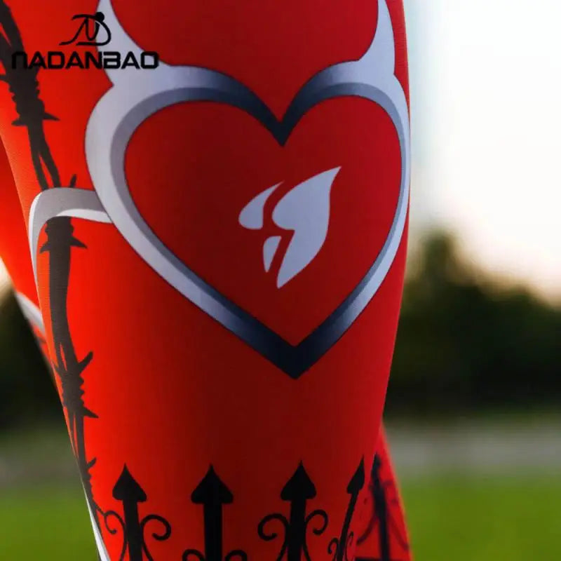 NADANBAO 2025 Women Leggings Heart Shape Digital Print Patchwork Fitness Legging Push Up Workout Leggins Pants