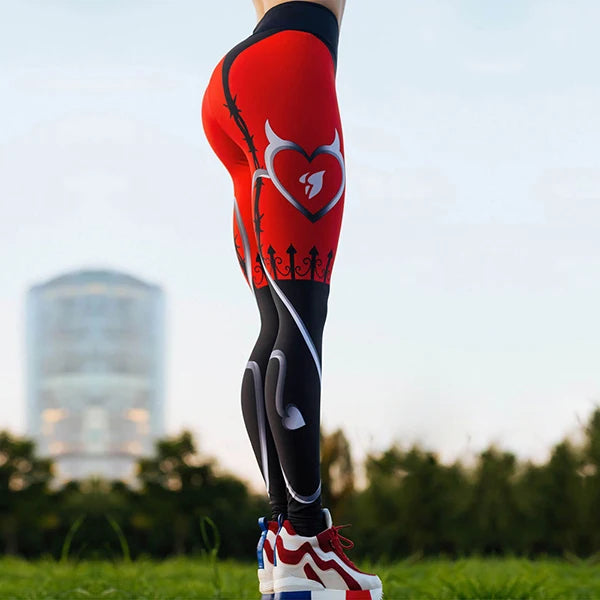NADANBAO 2025 Women Leggings Heart Shape Digital Print Patchwork Fitness Legging Push Up Workout Leggins Pants