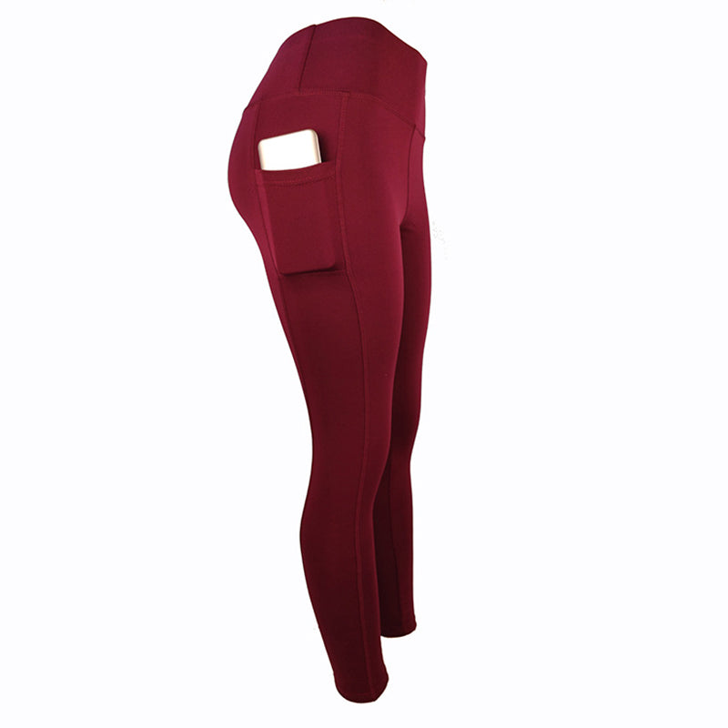 2021 Solid Color Piece Leggings China Manufacturers Pocket Dropshipping Legging for Woman