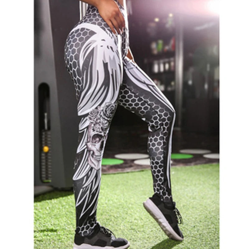 NADANBAO 2025 Women Leggings Heart Shape Digital Print Patchwork Fitness Legging Push Up Workout Leggins Pants